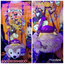 香港迪士尼樂園限定 萬聖節造型 Duffy  斜背零用包