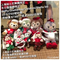 上海迪士尼樂園限定 冬日聖誕節限定 25公分SS號玩偶 (單售)