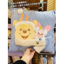 上海迪士尼樂園限定 小熊維尼 小豬冬日造型方形抱枕 (BP0036)